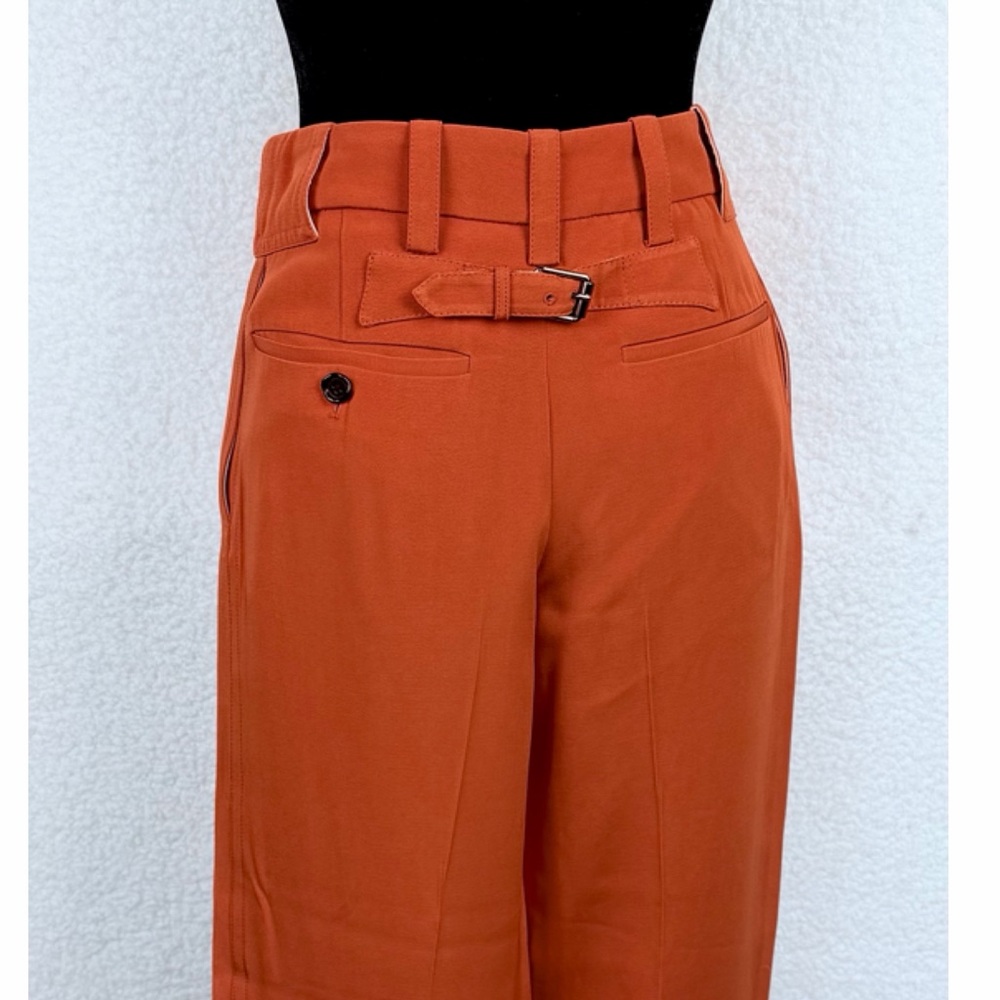 MARNI • Rust/Burnt Orange High-Waisted Wide-Leg Trouser Pants, IT 36 - Picture 12 of 16